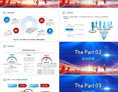 紅藍企業(yè)年會策劃年終尾牙晚會活動方案策劃PPT模板